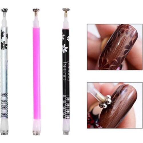 Nail Art Magnet Stick Cat Eyes Double Headed Magnet for Nail Gel Polish 3D Line Strip Effect Strong Magnetic Pen Manicure Tools