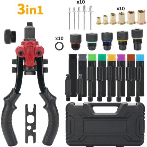 HIFESON 617 Multifunctional Manual Ram Gun Riveting Nut Gun Rivet Gun Reaming Gun Powerful Three-in-One M3-M10 Nut