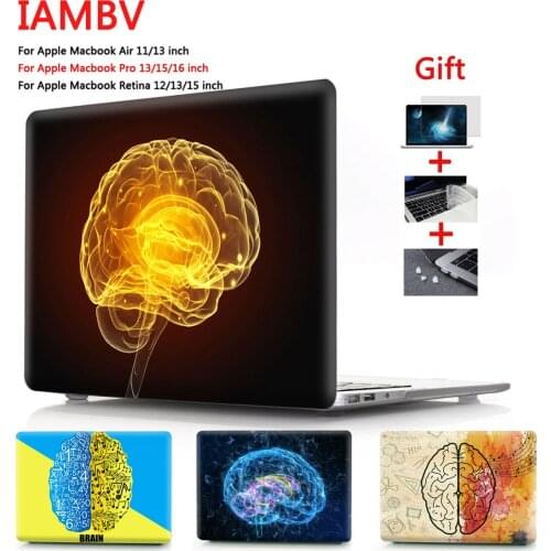 Cartoon brain case for Macbook Air Pro Retina M1 Chip 11 12 13 15 16 inch, Case for 2020 Air Pro 13 A2179 A2337 A2289 A2338+gift