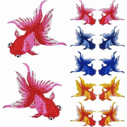 New Arrival Animal Fish Embroidered Patches Chinese Ethnic Style DIY Patch Embroidery Applique Decorations for Clothes Shoes