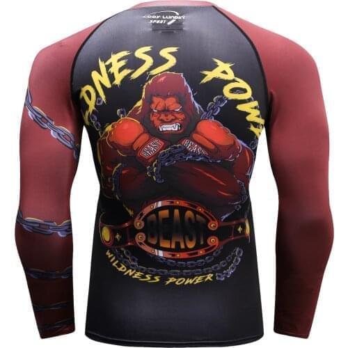 New Design Full Printing Fitness Long Sleeves Rash Guard Fashion Gym T Shirt