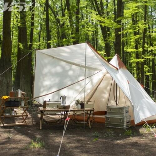 Upgraded Large Pyramid Tent with Two Door Ultralight Outdoor Camping Teepee 3-4Person Oxford Backpacking Hiking Tent