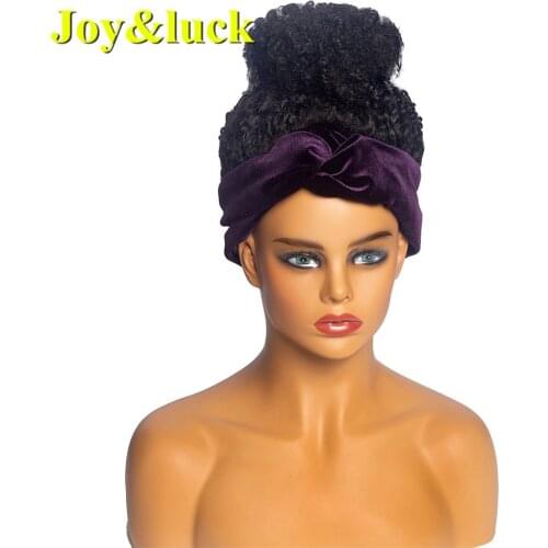 Joy&luck Hair 2 Wig Short Culry Handband Wigs Wrap and Synthetic Wigs Linked Together Wigs for Women