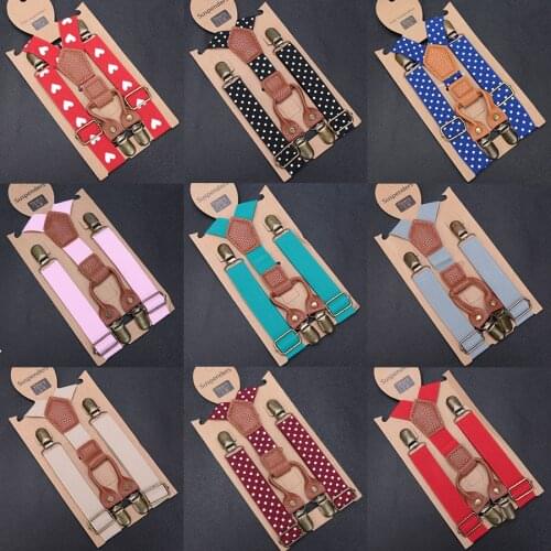 Kids Elastic Suspenders Lovely Children Matching Tuxedo Suit Unisex Boys Girls Wedding Costume Adjustable Y-Back Black Braces