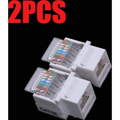 2pcs Tool-free CAT5E UTP network module RJ45 connector Information socket Computer Outlet cable adapter Keystone Jack FOR AMP