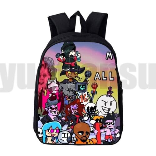 3D Print Primary School Bag for Teenage Girls Anime Friday Night Funkin Backpack Travel Backpack Children Game Bags 12/16 Inch