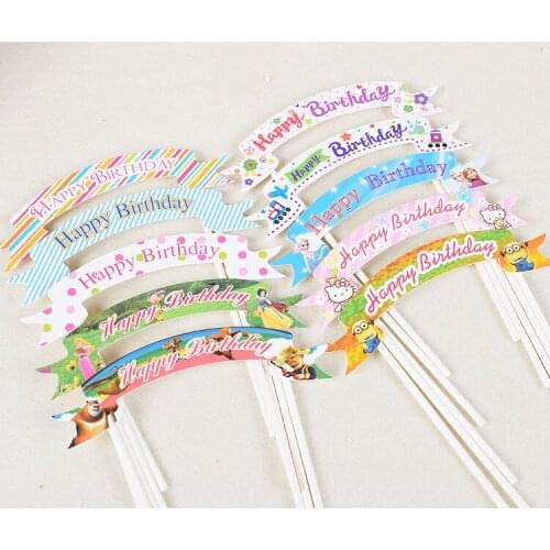 Party Creative Birthday Cake Small Flags Korean Wedding English Birthday Happy Card Insert Insert 5
