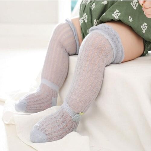 Infant Girls Cartoon Animal Elephant High Socks New Born Baby Cute Bow Lace Knee Socks Summer New Breathable Mesh Casual Tights