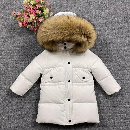 2021 Hooded Fur Girls Coats Winter Warm Down Baby Girl Jackets Ruffle Hem Children Outerwear Fashion Kids Windbreakers Clothes