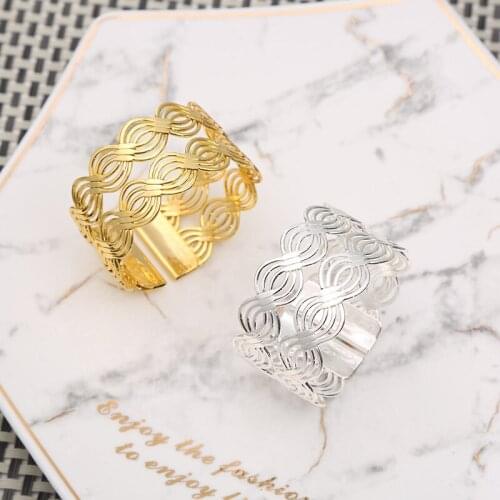 6pcs/lot Hollow napkin ring diamond napkin button creative hotel supplies wedding napkin ring table