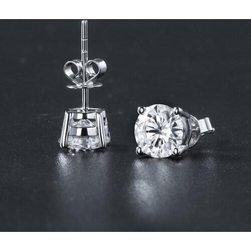 925 Sterling Silver White Diamond Gemstone Earring for Women Silver 925 Jewelry Aretes De Silver 925 Jewelry Stud Earring Female