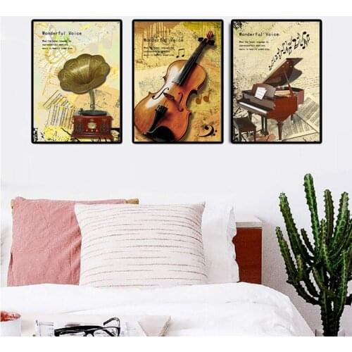 Abstract Wall Art Wonderful Music Paintings Violin and Piano Nordic Posters and Prints Living Room Bedroom Corridor Decoration