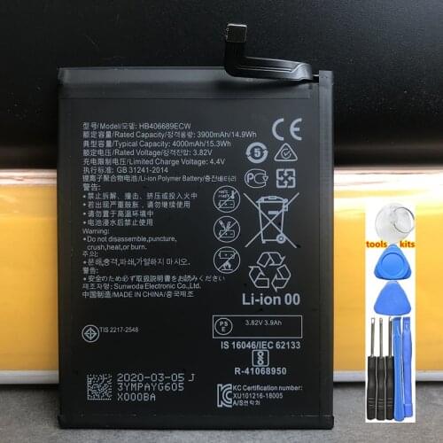 4000mAh HB406689ECW Original Battery For Huawei Y7 Prime TRT-L53 TRT-L21A / Y7 2017 Y9 2019 Mate 9 LX1 LX2 L23 Honor 8C