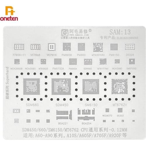 Amaoe BGA Reballing Stencil SAM13 For A60-A90 series A10S A920F SDM450 660 Steel mesh