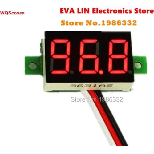 WS16 DC 0-100V Volt Meter 3 Wire 0.36 inch Digital Tube LED Display Panel Voltage Meter Car Motor Voltmeter 12V 24V