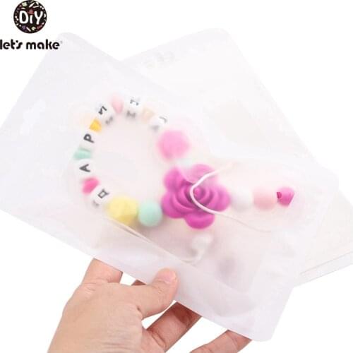 Lets Make White 50pcs 19.5x11.5cm Display Bags BPA Free Baby Plastic Bags Package Jewelry Gift Pendant Nursing Pendant
