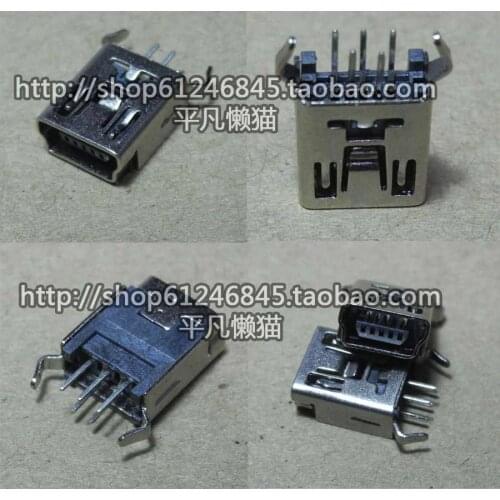 Free shipping Domestic mobile phone MINI USB 5-pin T-charging interface data interface plug the end line curved legs