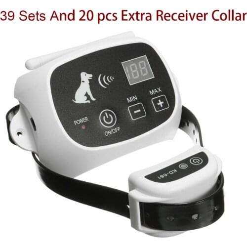 Dogs Wireless Fence System 39 Kits Plus Extra 20pcs Receivers with Rechargeable and Waterproof Training Collars