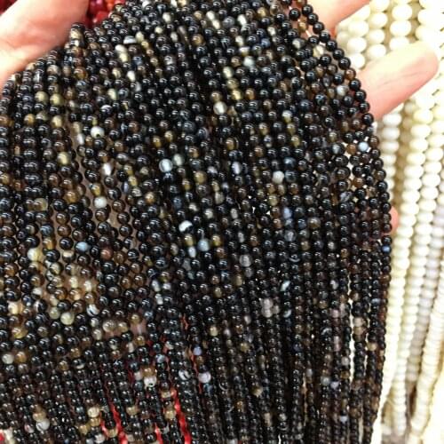 100% Natural Stone Bead Round Small Hole Beads Crystal for Women Jewelry Making DIY Bracelet Necklace Accessories 4,6mm 15 inch