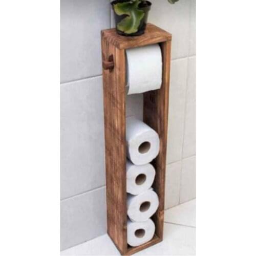 Wooden Toilet Paper Stand Wood Toilet Roll Holder Toilet Paper holder Wood Bathroom Supplies Paper towel holder