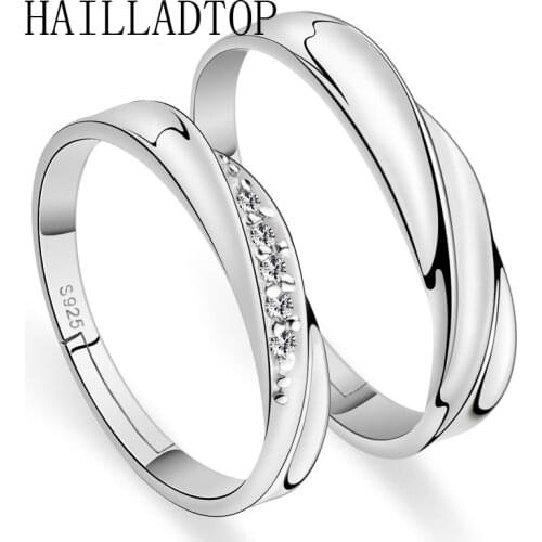 Double Layer Twist Open Adjustable Rings for Couples Micro Pave Femme Finger Ring Lover Couple Adjustable Rings Lovers Promise