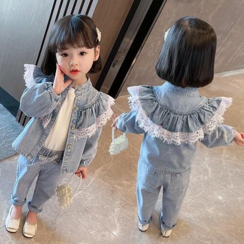 Kids Girls Clothes Set demin Jacket + Jeans 2PCS Girl Set Clothes Casual Style Children Clothing For Girls 6 8 10 12 years