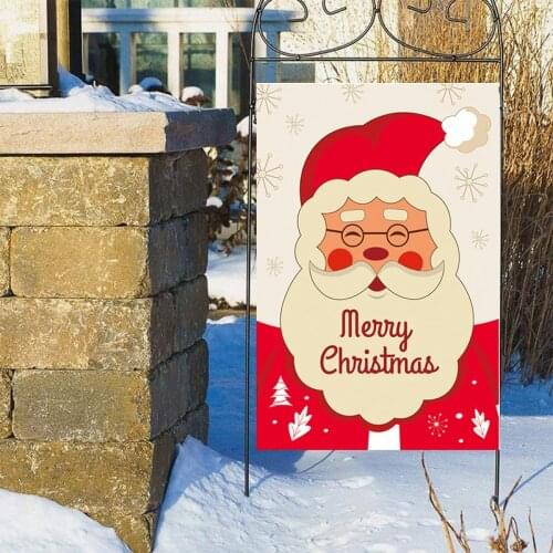 30*45cm Christmas Garden Flag Snowman Santa Claus Single-sided Printing Outdoor Decor Flag For New Year Xmas Party Home Ornament