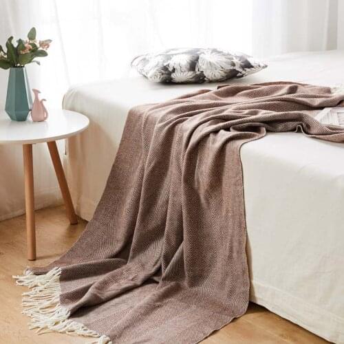Geometric Knitted Bedding Blanket Tassel Manta Cobertor Chunky Knit Blankets Sofa Plaid