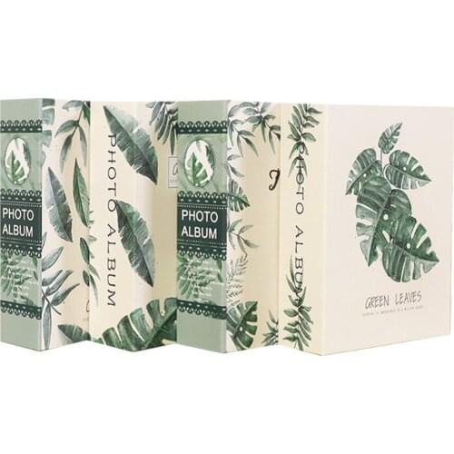 200 / 100 Photo Storage Pockets 100 / 50 Pages Green Leaf Photo Album Book Picture Case Storage For 5 / 7 inch Photos