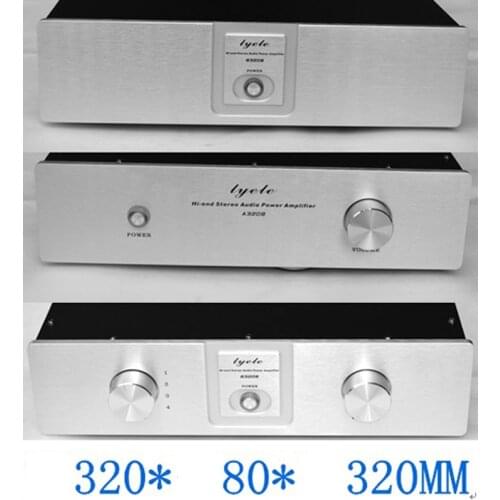 320*80*326MM A3208B Amplifier Chassis Enclosure DIY Shell Front Chassis Box Aluminum Panel Chassis with RCA Terminal