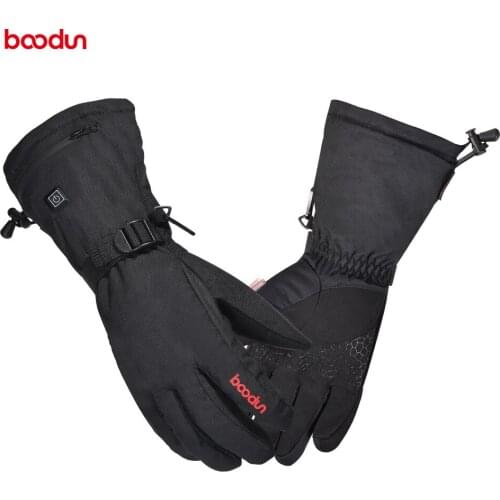 BOODUN Bicycle Heating Gloves Windproof Bicycle Gloves Touch Screen Waterproof Bike Gloves Riding MTB Usb Charge Heating Gloves