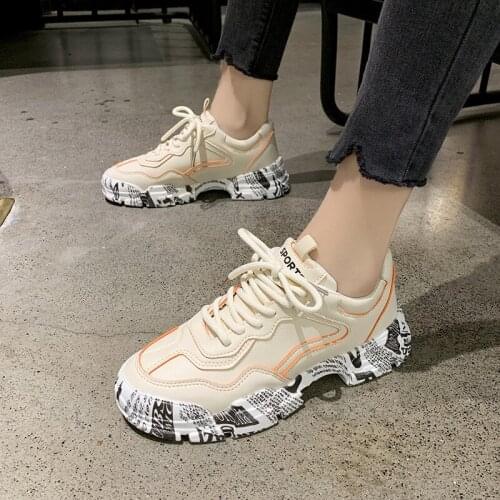 Women Shoes Hot Chunky Sneakers Women Fashion Vulcanize Shoes White Sneakers Basket Femme Shoes Casual Women Krasovki X12-94