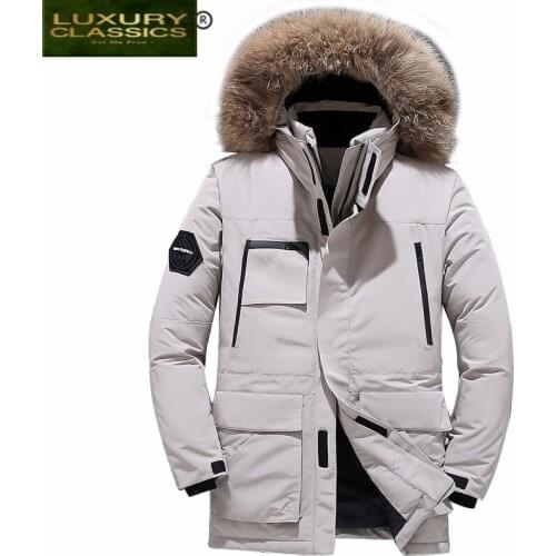 Jacket Warm Mens Down Brand Clothing 2021 Streetwear Thick Duck Down Coat Large Fur Hooded Women Winter Coat Hiver W1651