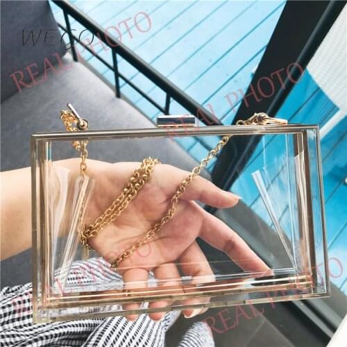 Summer Day Clutches Women Acrylic Clear Bag Purse Transparent Crossbody Bag Women Handbag Party Wedding Evening Clutch