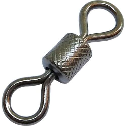 F2002 500pcs/lot Copper Fishing Connector Swivels Knurling Ball Bearing Swivel With Safety Snap Solid Rolling Rings Fishhooks