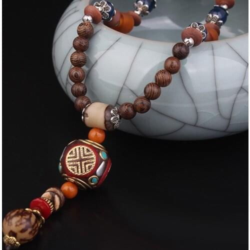Fashion evade peace buddha Tibetan ethnic jewely necklace vintage Nepal Jewelry necklace,handmade sanwood pendant jewelry
