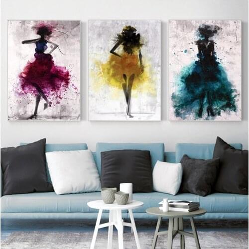 Fashion Girl Minimalist Art Canvas Poster Print Abstract Chinese Ink Painting Watercolor Picture Home Decoration