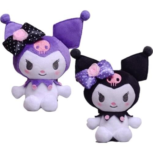 Cartoon Stuffed Plush Toys Kuromi Anime Pendant Kawaii Cute Soft Plushie Boutique Gift Girl Doll Ornament Kid Birthday Gift 11cm