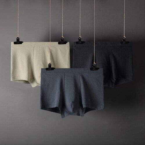 Mens Underwear Cotton Underpants Striped Boxer Shorts Modal U Bulge Pouch Underwear Male Basic Boxershorts Trunks Cueca Hombre