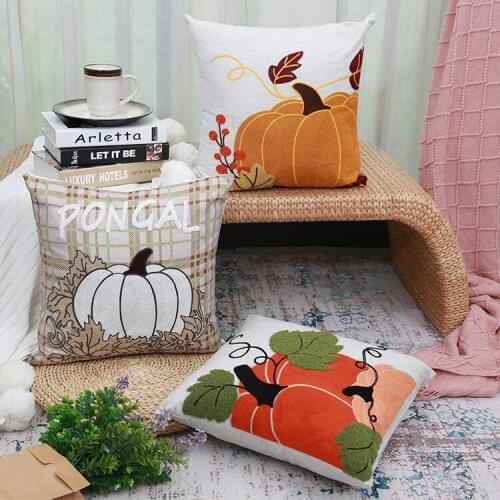 Halloween pumpkin series embroidered pillow home 45x45cm decoration towel embroidered cushion cover