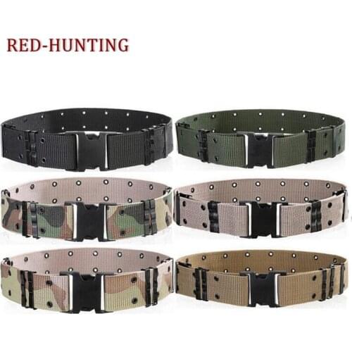 2" Nylon Web Pistol Belt Load Adjustable Size Tactical Military Waist Support Waist Accessories