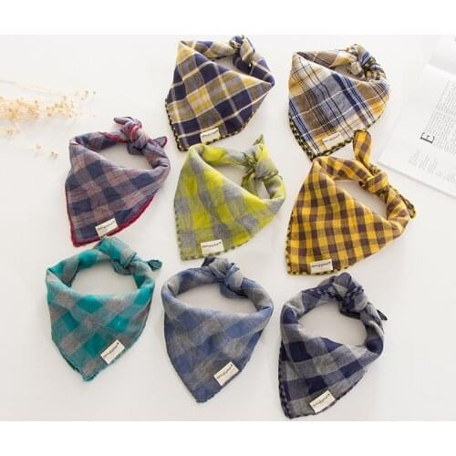 2020 new Korean version of pure cotton linen square towel double cotton four corner childrens small scarf