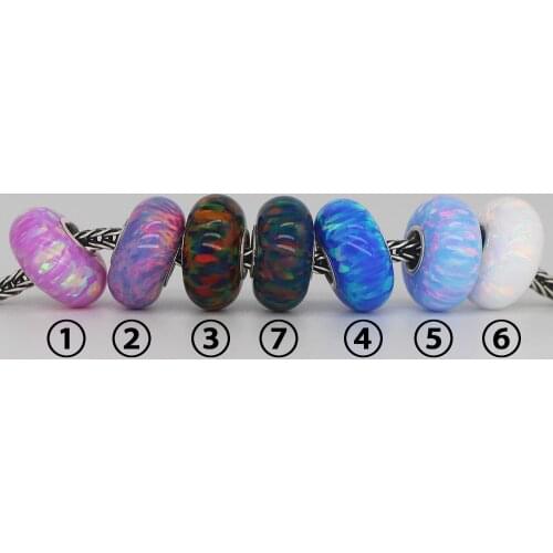 Mistletoe 925 Sterling Silver Opal Charm Bead European Jewelry