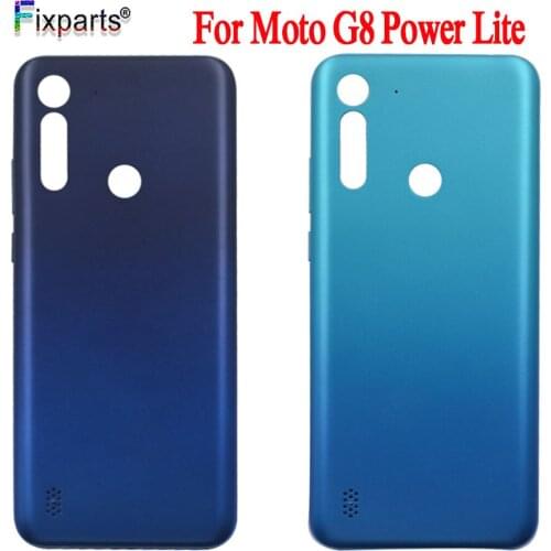 Original New For Motorola Moto G8 Power Lite Back Battery Cover Door Rear Glass Housing Case G8 Power Lite Battery Cover housing