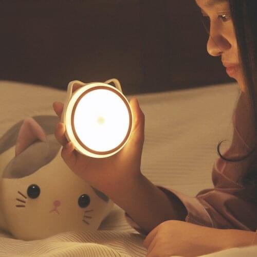 Lovely Cat Portable LED Night Lights Motion Sensor LED Lamp Adjustable Lighting Household USB Rechargable Lights