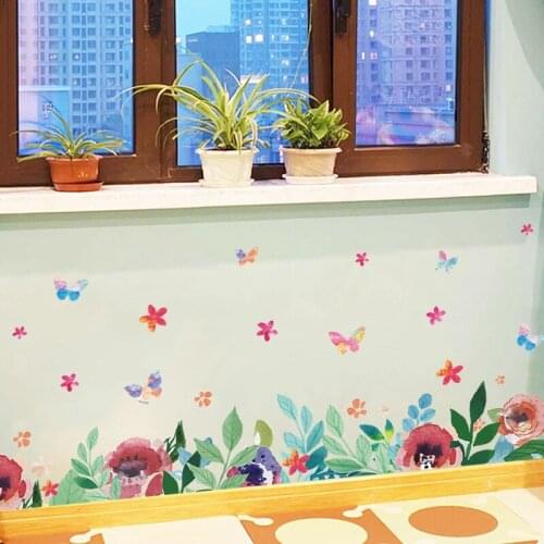 YOUMAN DIY Flower Wallpaper Border for Walls Self Adhesive Wallpaper PVC Vinyl Wallpaper Modern Home Decor Baby Room Wall Decals
