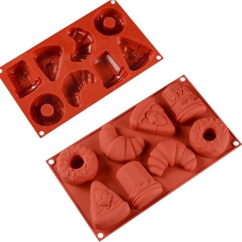 Chocolate Cupcake Cake DIY Muffin Bakeware Kitchen Tools 8 Holes Silicone Baking Mold For Baking 3D Half Ball Sphere Mold Cocina