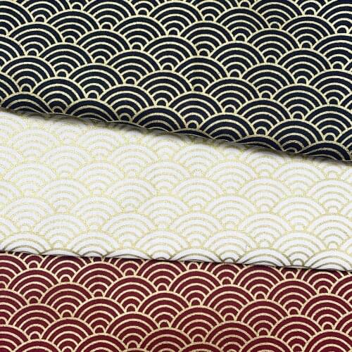 Navy Blue White Cotton Bronzing Japanese Style Fabric For Sewing Kimono Dolls & Bags Needlework DIY Patchwork Cloth