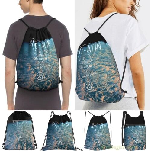 Site-Ayin Scp Visual Women Drawstring Sackpack Gym Bags Men Outdoor Travel Backpacks For Training Fitness Swimming Bag