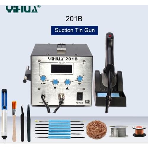 YIHUA Suction Tin Gun Anti-Static Solder Sucker Gun Soldering Station High Frequency Vacuum Suction Pen Soldering Desoldering